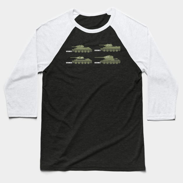 Soviet T-34 Tanks Baseball T-Shirt by FAawRay